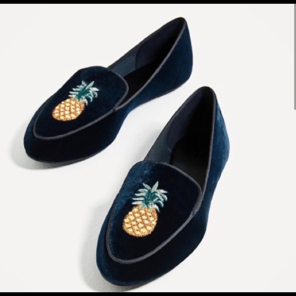 Size 10 Faux Suede Zara Pineapple flats